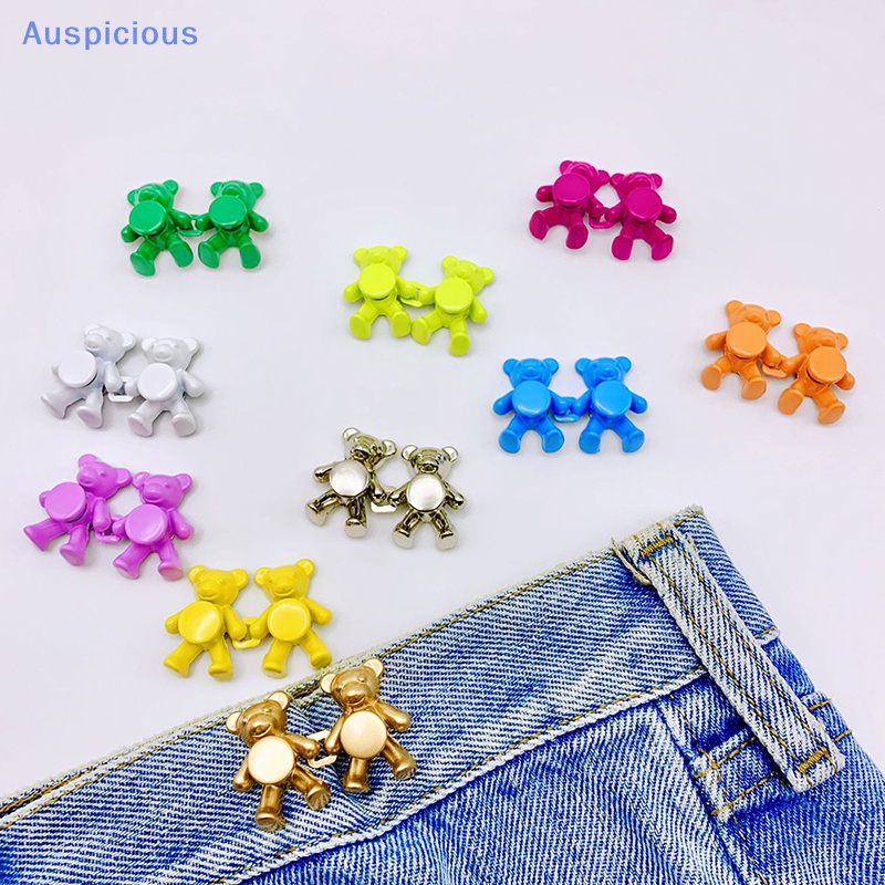 [AuspiciousV] Set 2 Nút Kim Loại Hình Gấu May Quần Jean Không Cần Nút Có Thể Tháo Rời Phù Hợp Vớ