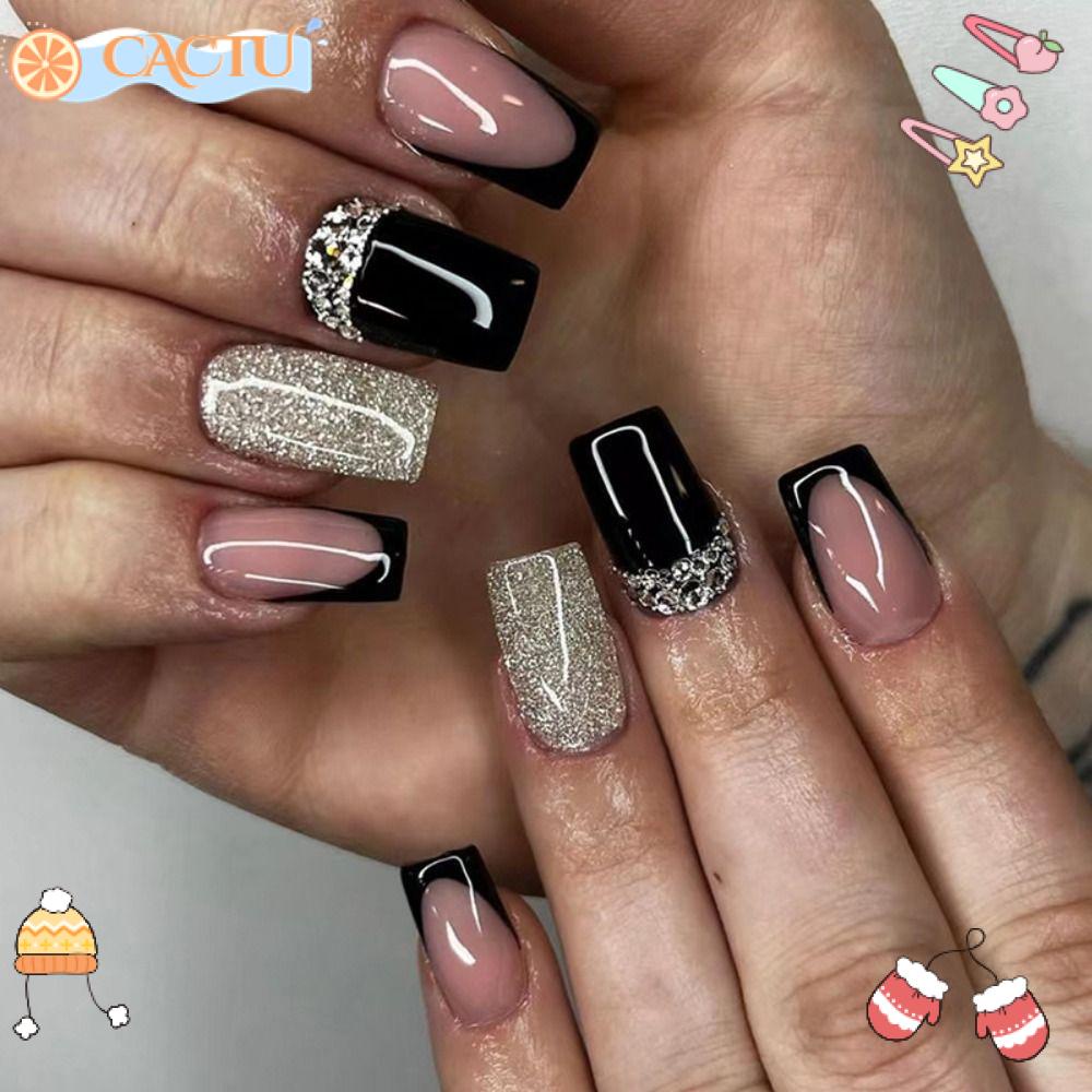 Bộ 24 Móng Tay Giả Dạng Nhấn DIY