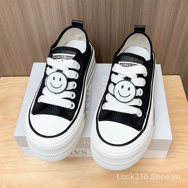 Giày Thể Thao Vải Canvas Đế Dày Cổ Thấp Phối Lưới Thời Trang Mùa Hè 202 Mới Cho Nữ