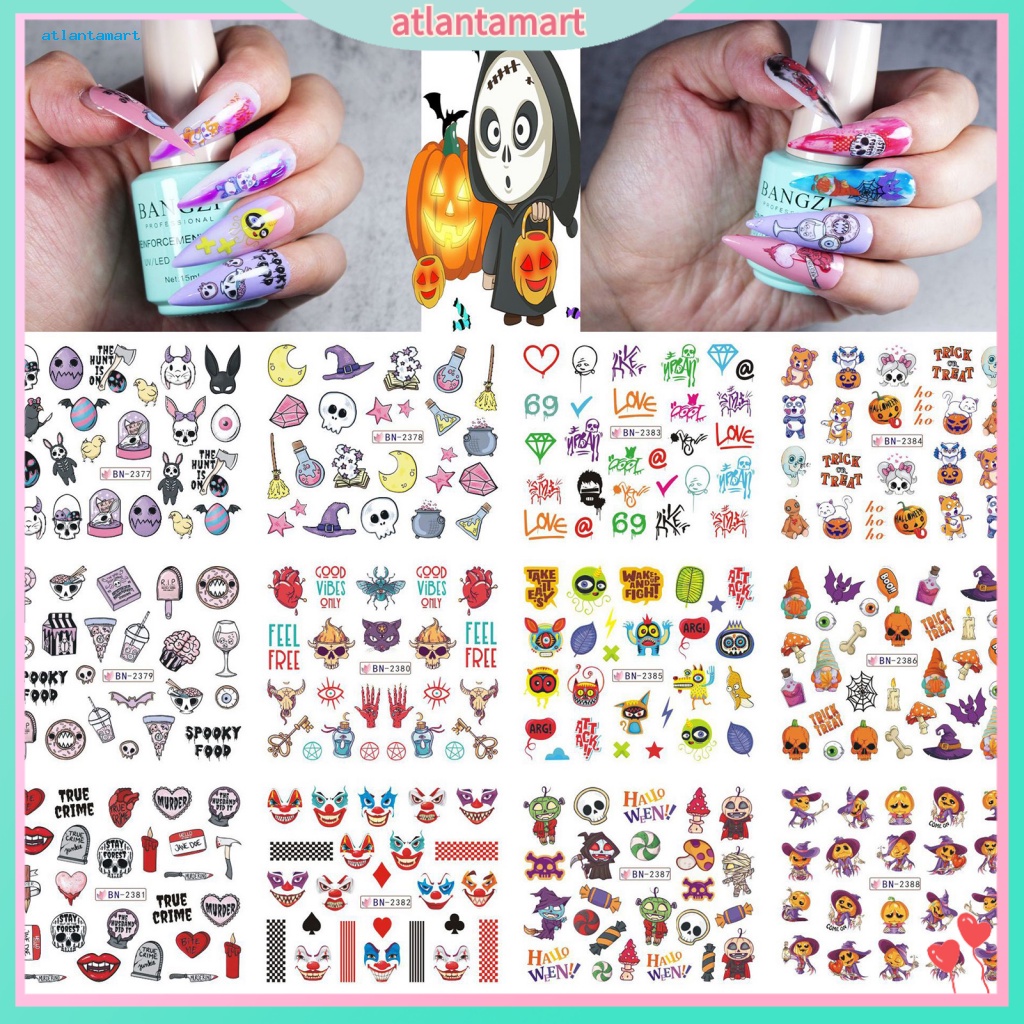 Túi Đựng Đồ Dùng Cao Cấp Tiện Dụng| Miếng Dán Trang Trí Móng Tay Nhiều Màu Sắc Không Phai Màu Họa Tiết Kinh Dị