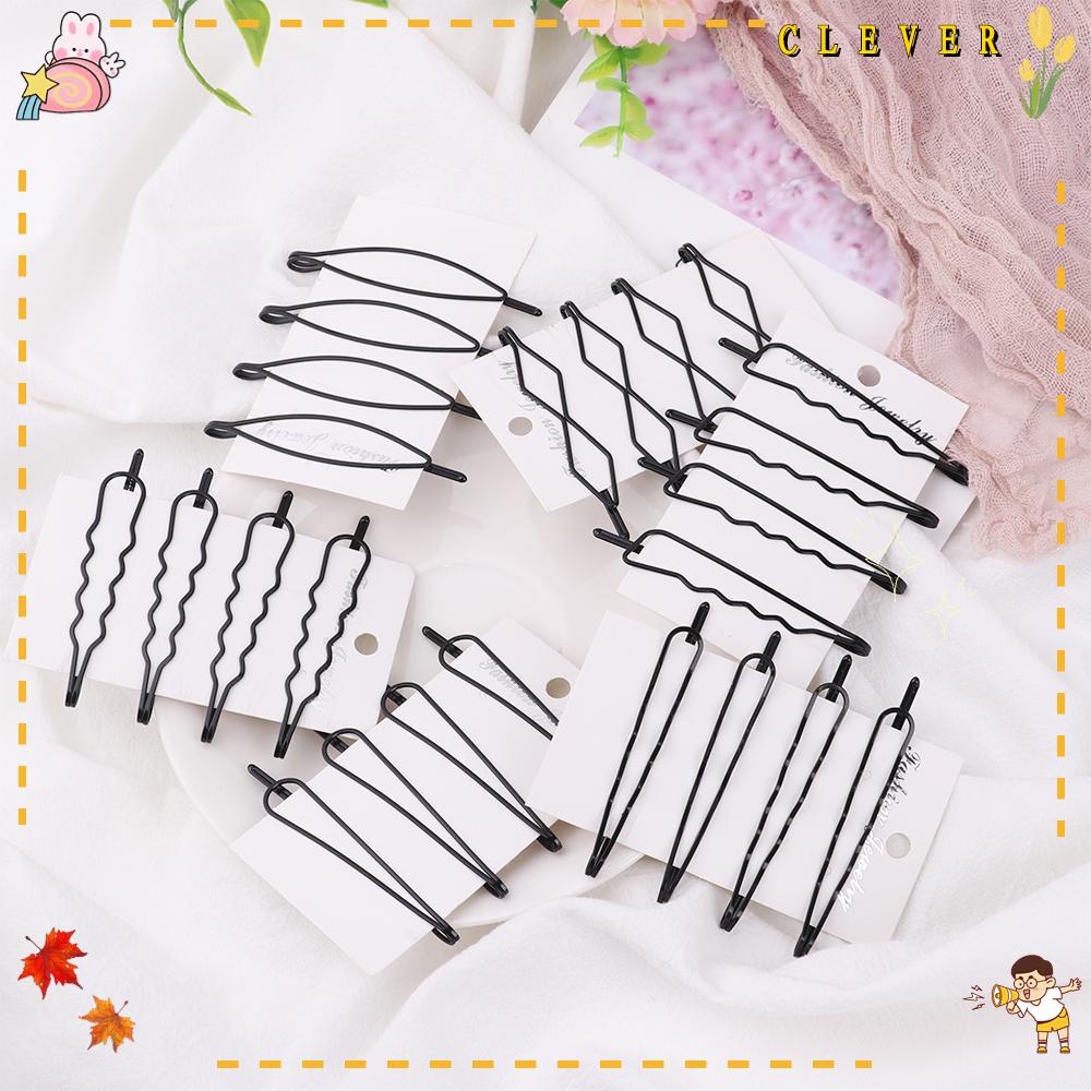 Bộ 4 Kẹp Tóc Kim Loại Đơn Giản Cho Nữ