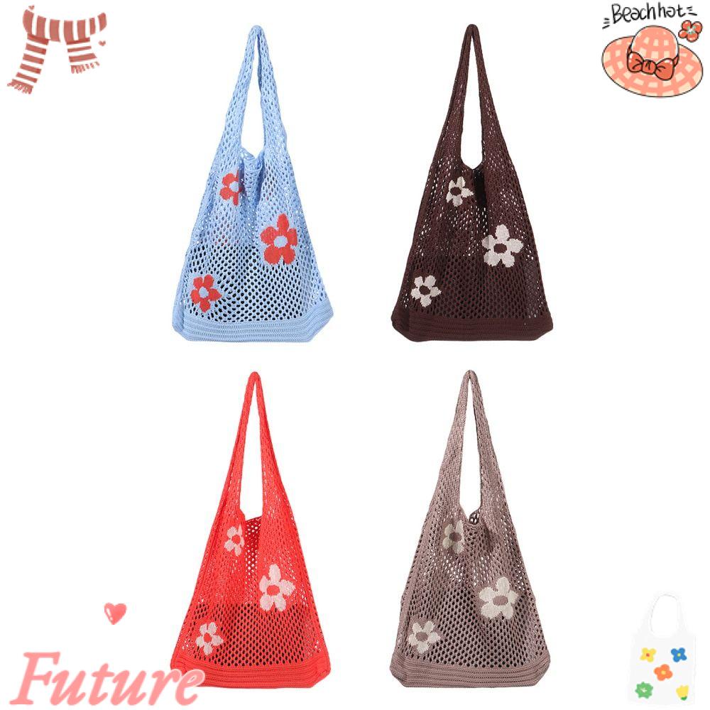 Túi Xách Đeo Vai Đan Len Sức Chứa Lớn Thời Trang Mùa Hè Cho Nữ