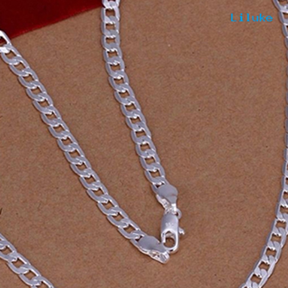 Vòng cổ Hợp Kim Mạ Bạc Bản Dẹt 4mm Thời Trang
