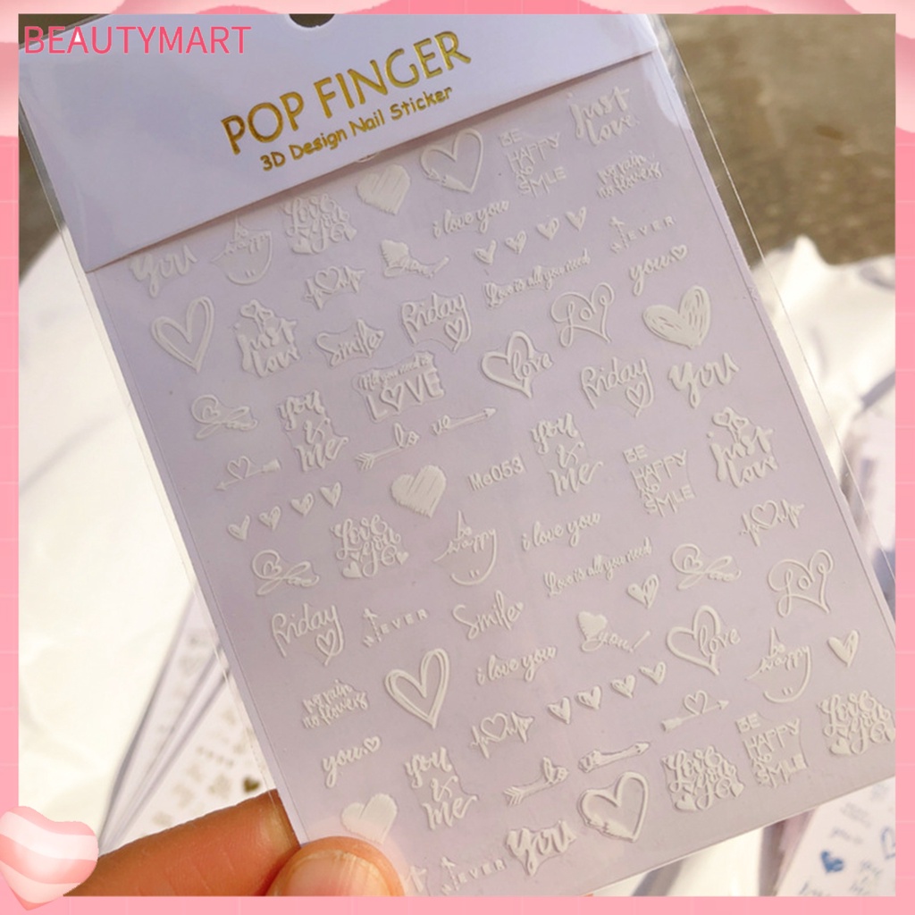 Miếng Dán Móng Tay Hiệu Ứng 3D Không Phai Màu Tạo Hiệu Ứng Tuyệt Vời Lãng Mạn