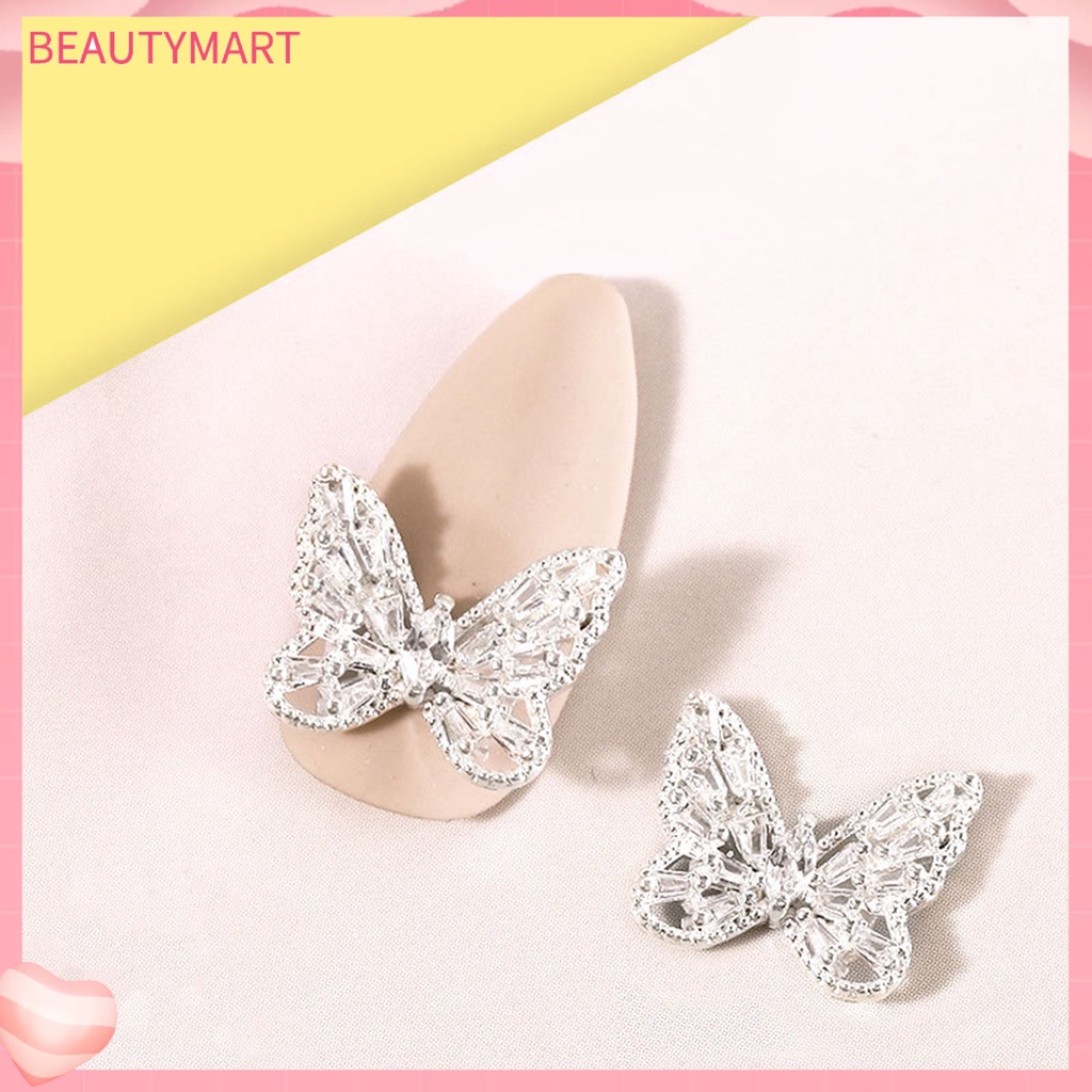 Set 2 Phụ Kiện Trang Trí Móng Tay Hình Bướm Mini Đính Đá DIY