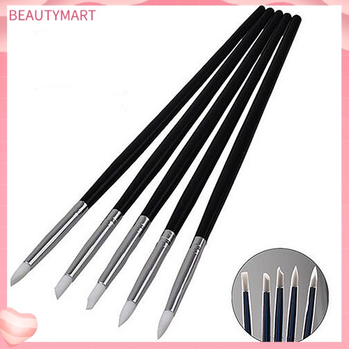 Set 5 Cọ Vẽ Móng Nghệ Thuật Bằng Silicon Mềm Tiện Dụng