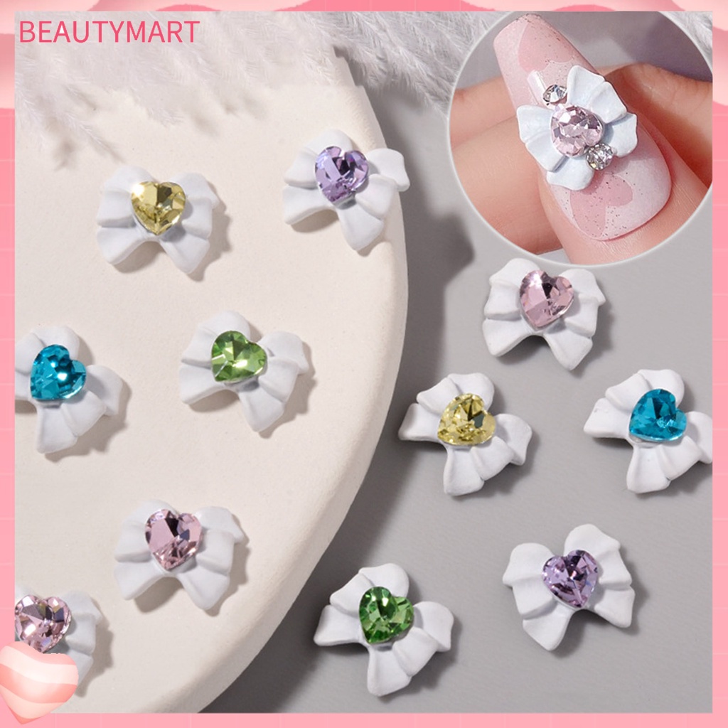 Set 2 Phụ Kiện Trang Trí Móng Tay Hình Nơ Đính Đá Xinh Xắn