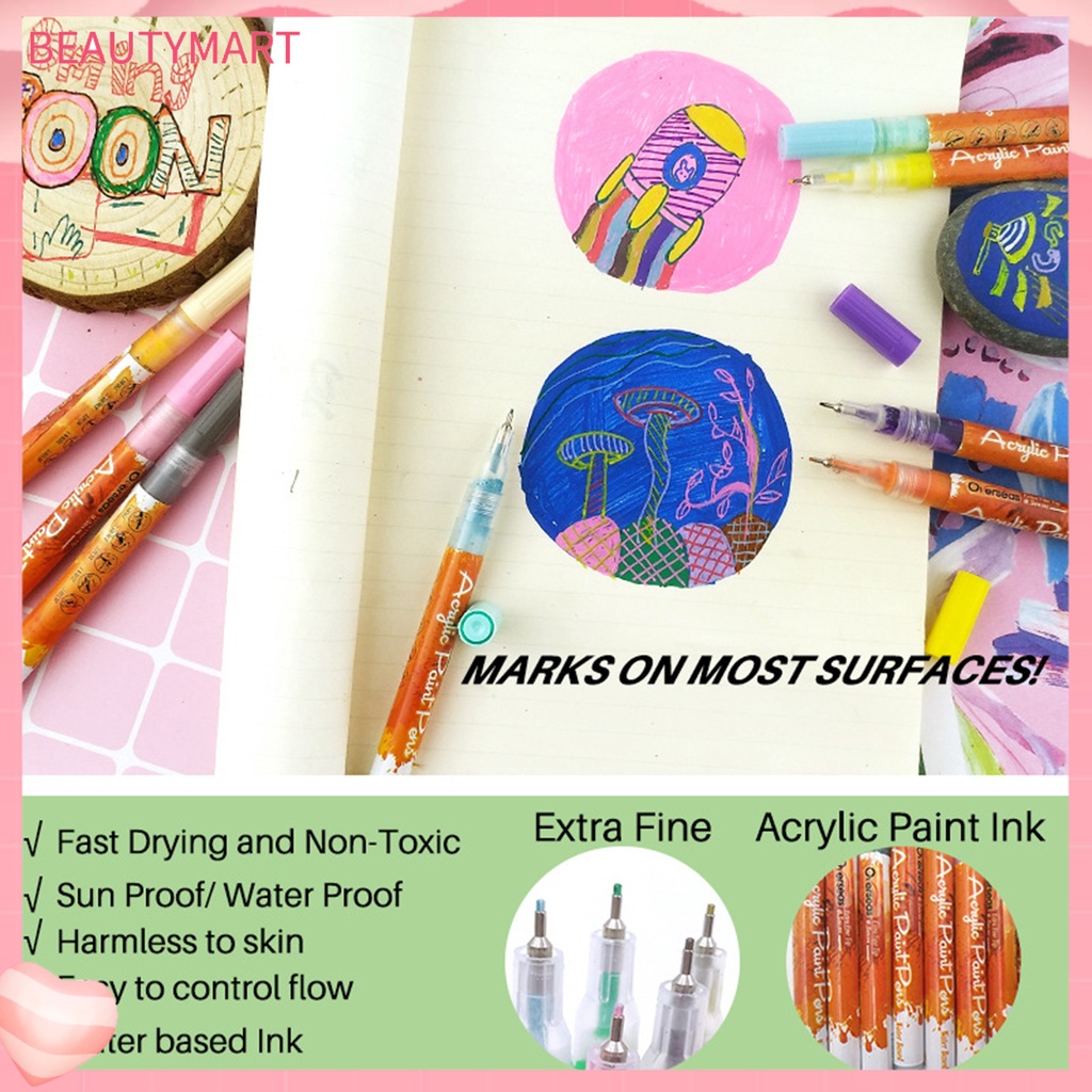 Bút Vẽ Móng Nghệ Thuật Nhanh Khô Chống Thấm Nước Nhiều Màu Sắc Dành Cho Salon