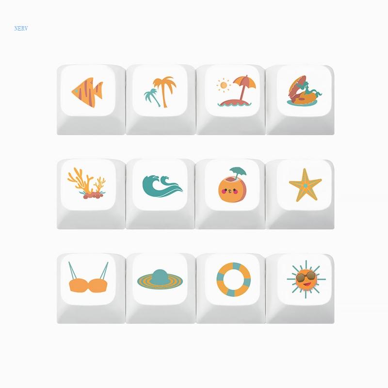 Set 12 Nút Bàn Phím 5 Mặt Nhiều Màu Sắc