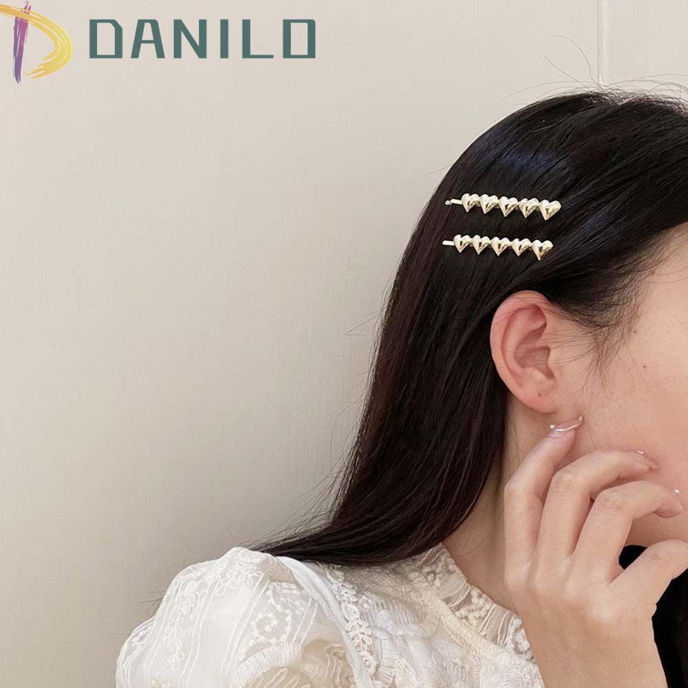 Kẹp Tóc Hình Trái Tim Bằng Kim Loại Phong Cách Hàn Quốc Cho Nữ