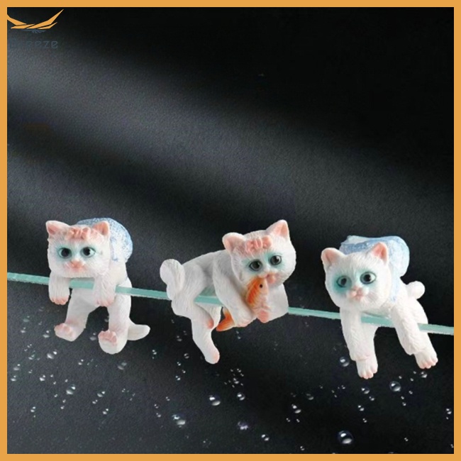 Đồ Trang Trí Bể Cá Hình Mèo Hoạt Hình Tinh Tế