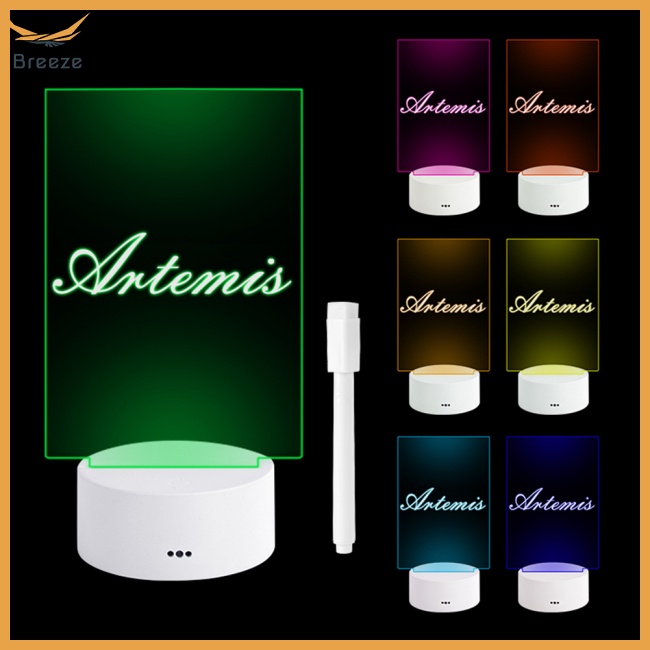 Bảng Ghi Chú Bằng Acrylic Trong Suốt Màu Dạ Quang Để Bàn Văn Phòng / Nhà Cửa