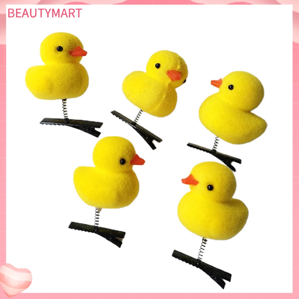 Set 5 Kẹp Tóc Hình Chú Vịt Vàng Nhỏ Xinh Chống Trượt Thời Trang Dự Tiệc Cho Bé