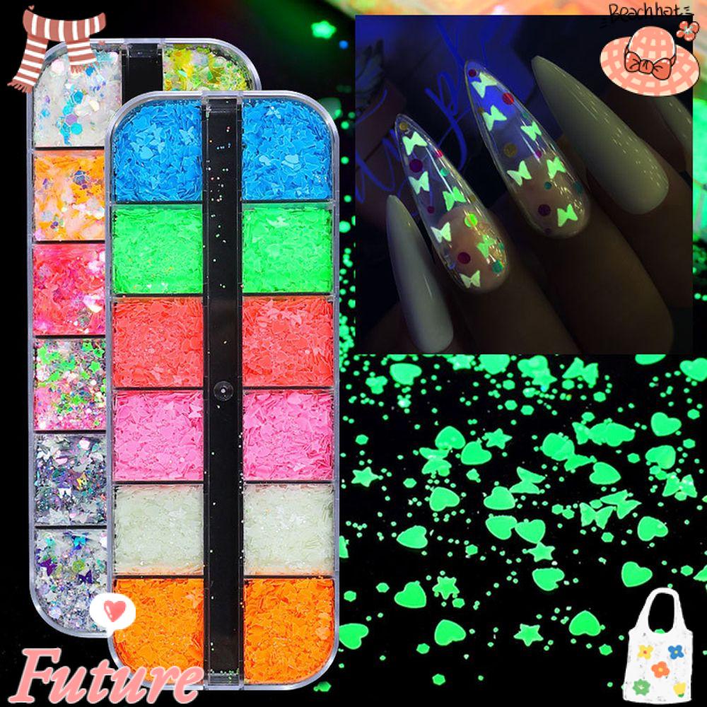 Hộp Sequin Lấp Lánh Hình Bươm Bướm Nhiều Hình Dạng Dùng Trang Trí Móng Tay