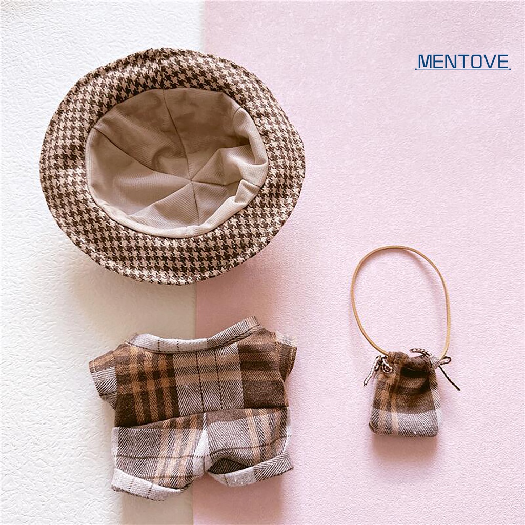 1 Bộ Đồ Chơi Búp Bê Gồm Áo Liền Quần + Nón + Túi Đeo Chéo + Túi Đeo Chéo + Vải Cotton Mềm Mại Phong Cách Cổ Điển Dễ Thương Cho Bé Gái 20