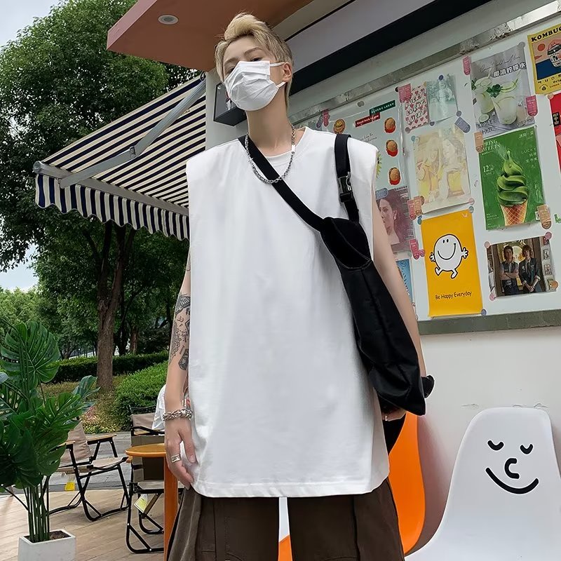 Áo Thun Cotton Sát Nách Dáng Rộng Phong Cách Bóng Rổ Hợp Thời Trang Mùa Hè Cho Nam