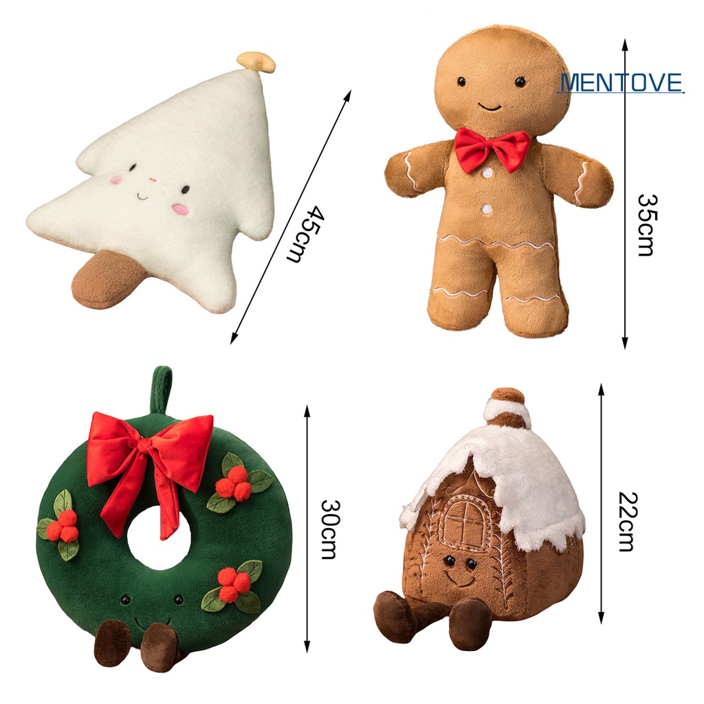 Búp Bê Nhồi Bông Hình Bánh Gừng Giáng Sinh Dễ Thương Trang Trí Nhà Cửa