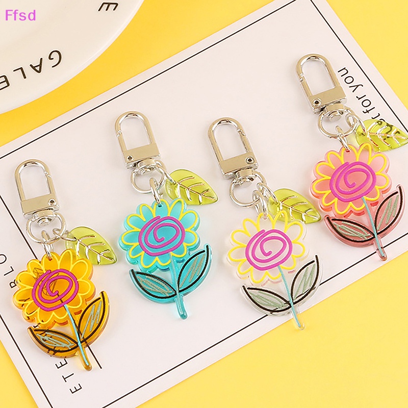 {Ffsd} Móc Khóa Acrylic Trong Suốt Hình Hoa Hướng Dương Đáng Yêu