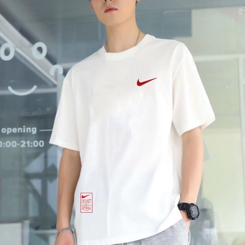 Áo Thun Thể Thao Nike 100% Thêu Họa Tiết Đơn Giản Thời Trang Cho Nam Nữ