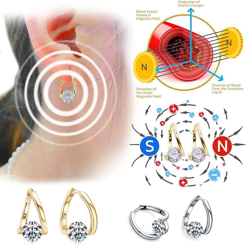 Set 2 Cặp Khuyên Tai Từ Tính Châm Cứu Giảm Cân