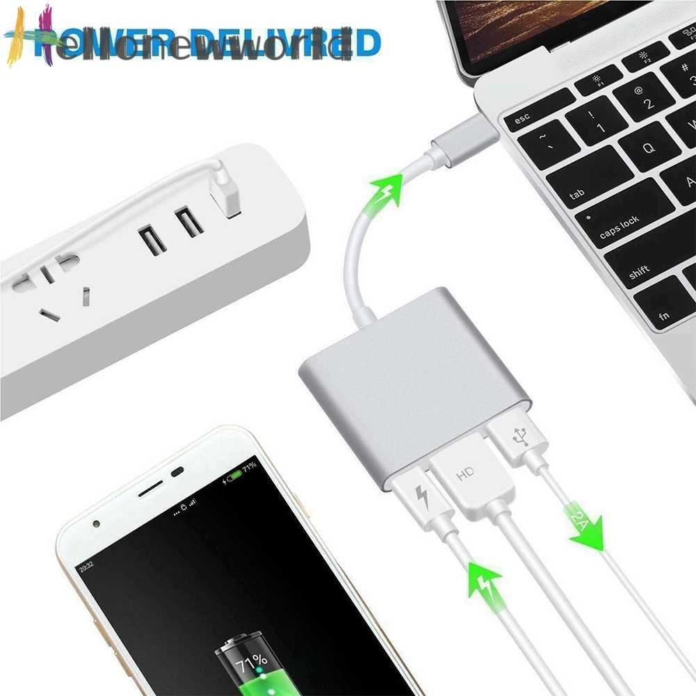 Bộ Chia USB 3.1 10Gbps HDMI TYPE-C 3 Trong 1 Cho Laptop