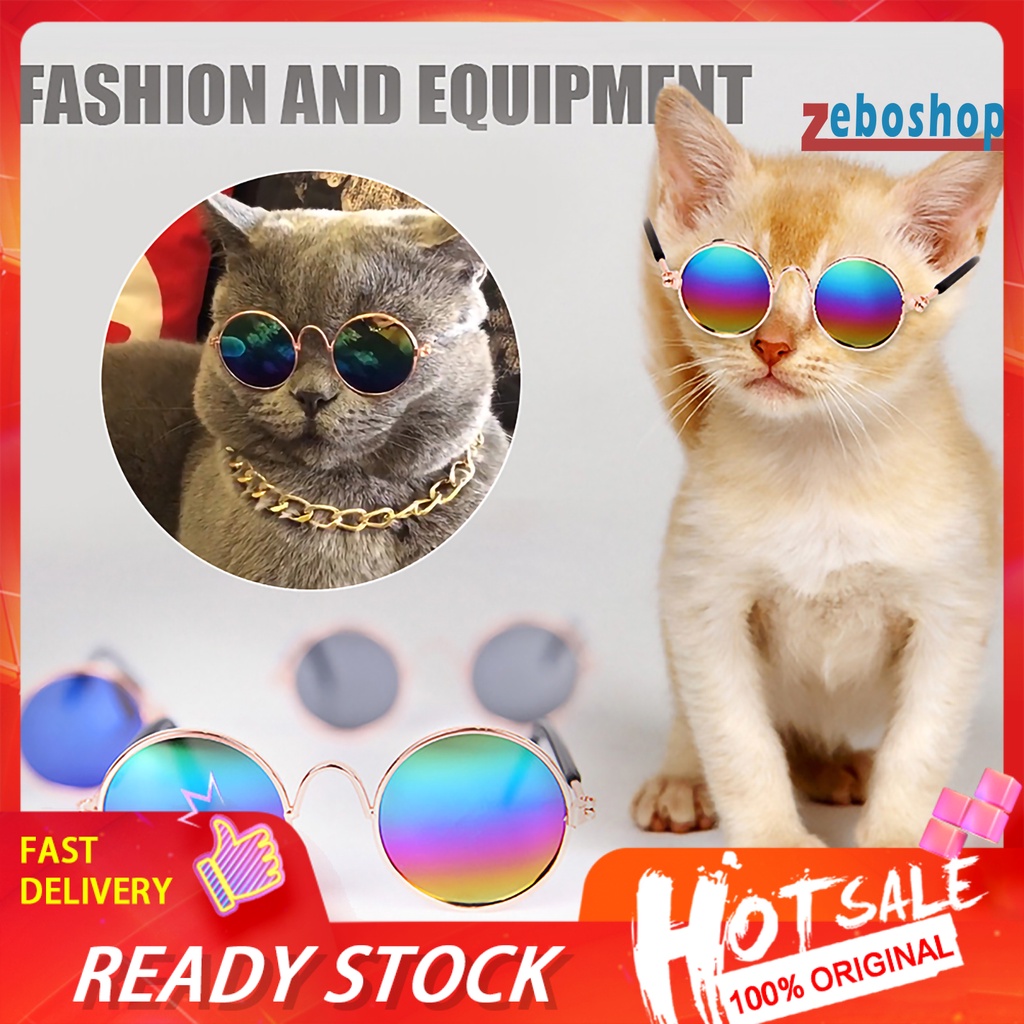 Zeboshop Kính Mát Gọng Mini AC Trong Suốt Thời Trang Cho Thú Cưng Chụp Ảnh