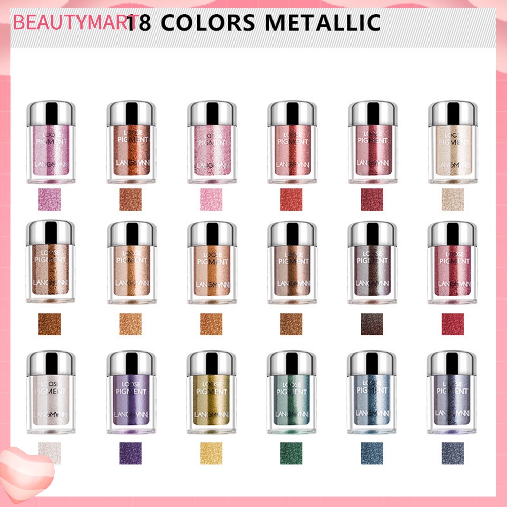Phấn Mắt Langmanni 6g 18 Màu Tùy Chọn Trang Điểm Lấp Lánh