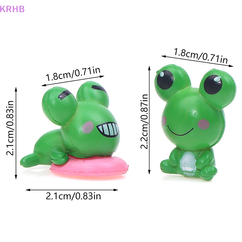 Set 2 Tượng Ếch Hoạt Hình Mini Dễ Thương Dùng Để Trang Trí
