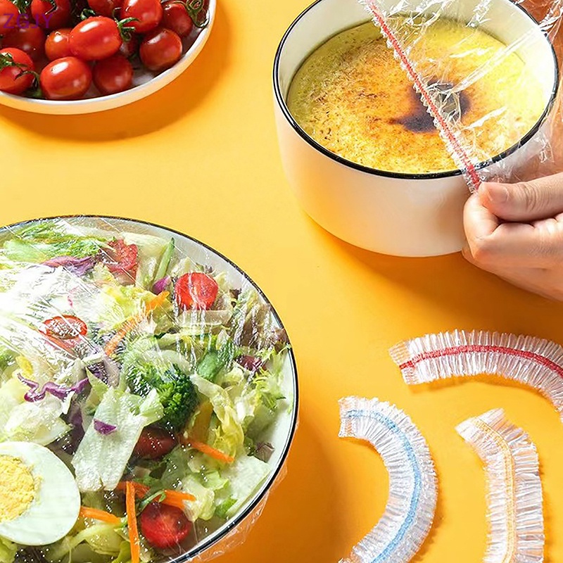 Set 100 Túi Nhựa Bọc Thực Phẩm Dùng Một Lần Nhiều Màu Sắc Mới