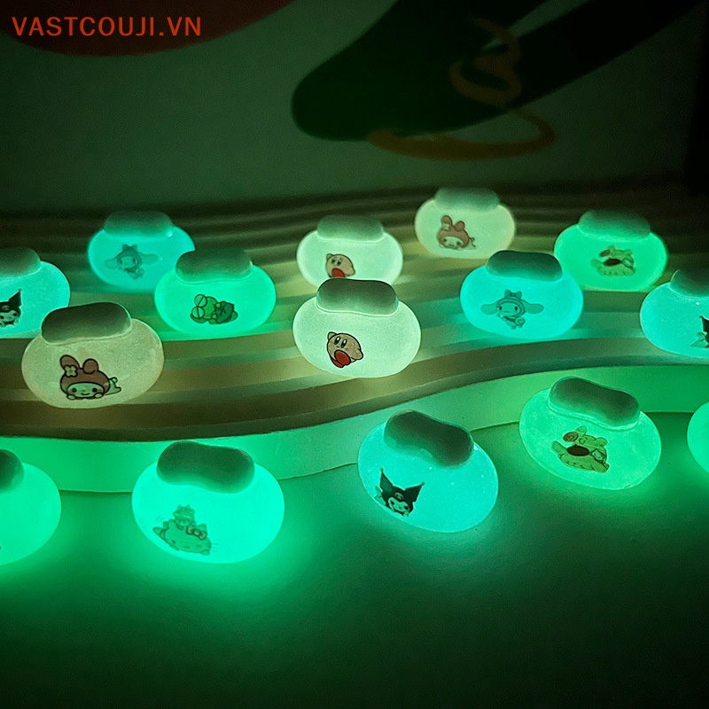 Bộ 2 Đồ trang trí Toilet Mini Bằng Nhựa Resin Phát Quang Dễ Thương Dùng Trang Trí