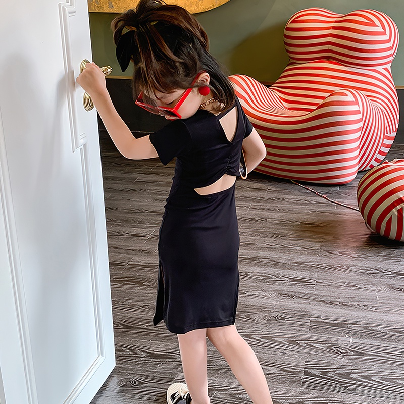 Đầm Hở Lưng Thời Trang Mùa Hè Quyến Rũ Cho Bé Gái 2-7 Tuổi