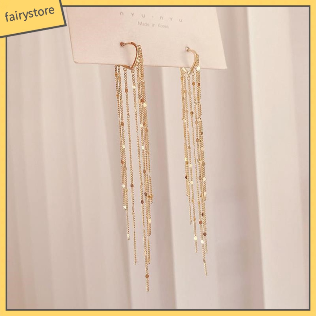 1 Đôi Bông Tai Dáng Dài Bằng Kim Loại Đính Kim Sa Hình Trái Tim Phong Cách Bohemian Thời Trang Dành Cho Nữ