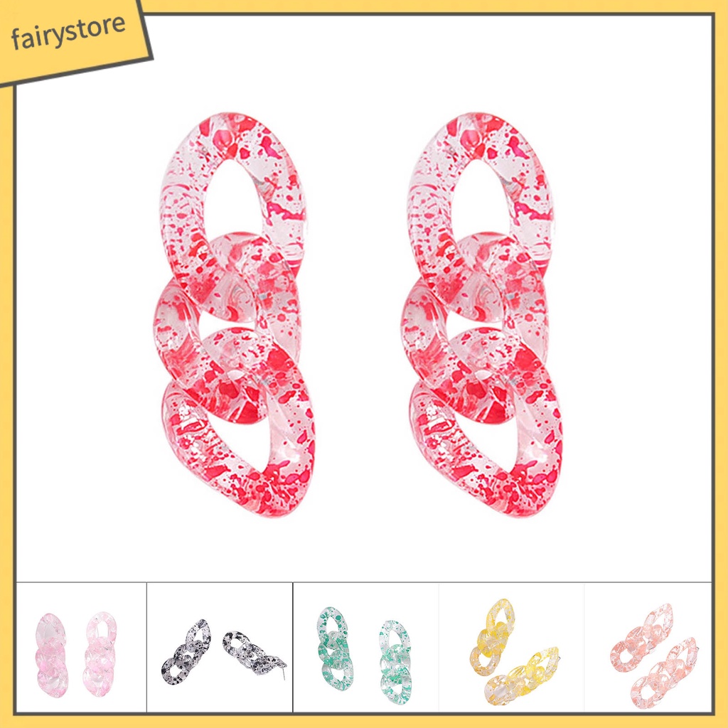 1 Cặp Bông Tai Dáng Dài Trong Suốt Phong Cách Bohemian Thời Trang Dự Tiệc Cho Nữ