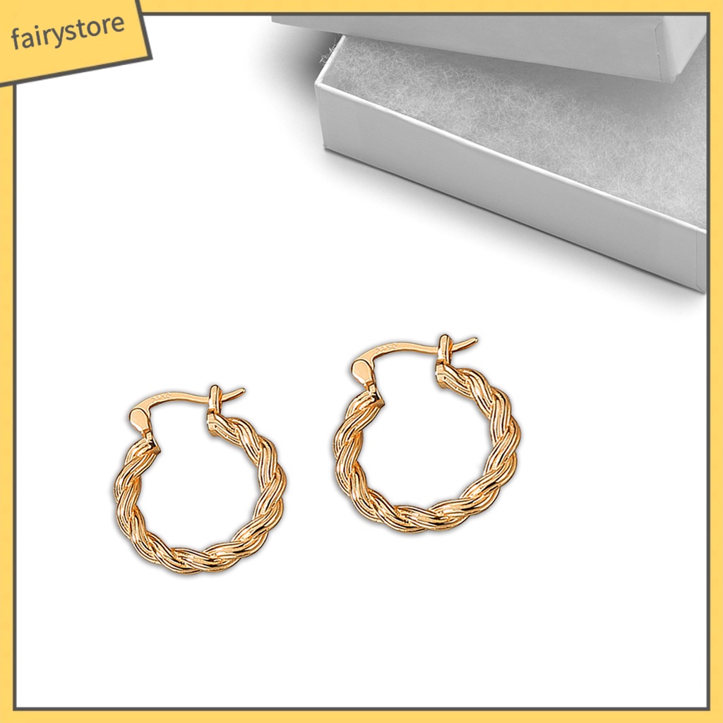 1 Đôi Bông Tai Tròn Xoắn Phong Cách Retro Dành Cho Nữ