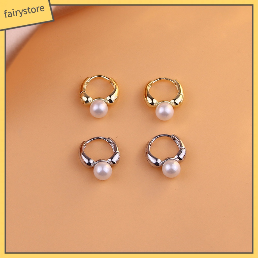 1 Đôi Bông Tai Hình Giọt Nước Đính Ngọc Trai Giả Phong Cách Retro