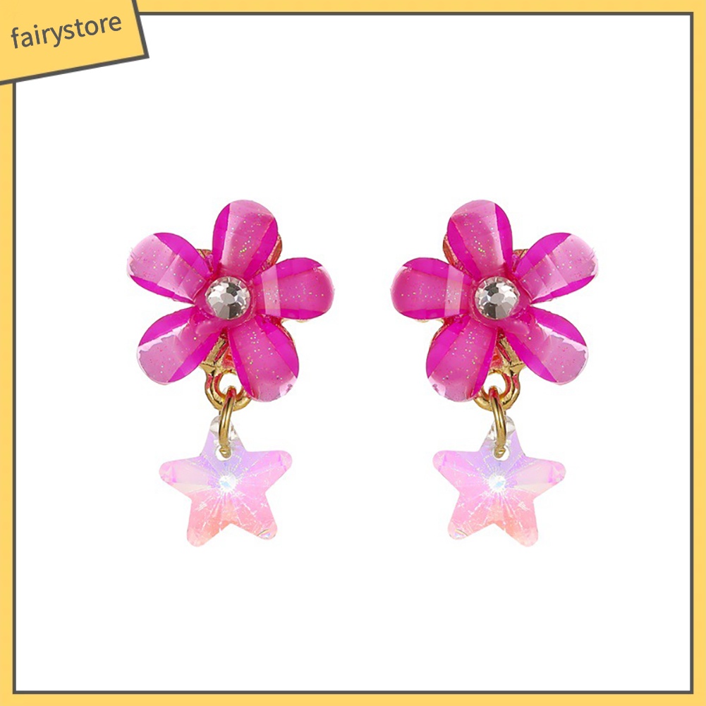 Bông Tai Dáng Dài Đính Đá Zircon Màu Sắc Gradient Thanh Lịch Dành Cho Nữ