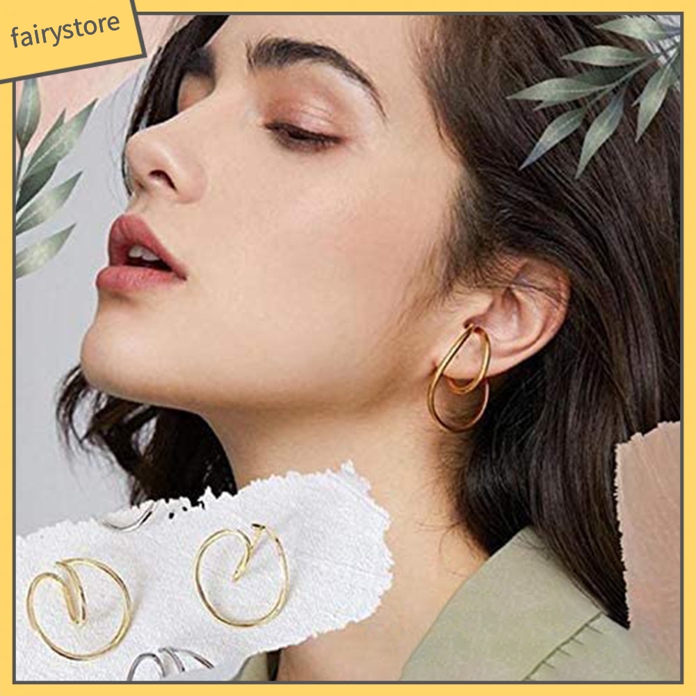 Khuyên Tai Dạng Vòng Không Cần Xỏ Lỗ Thời Trang Cho Nữ