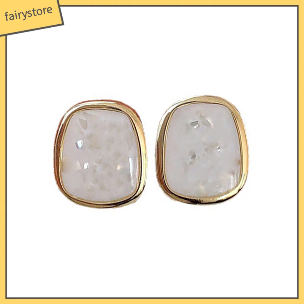 1 Đôi Bông Tai Hình Học Tráng Men Đánh Bóng Thời Trang Dành Cho Nữ