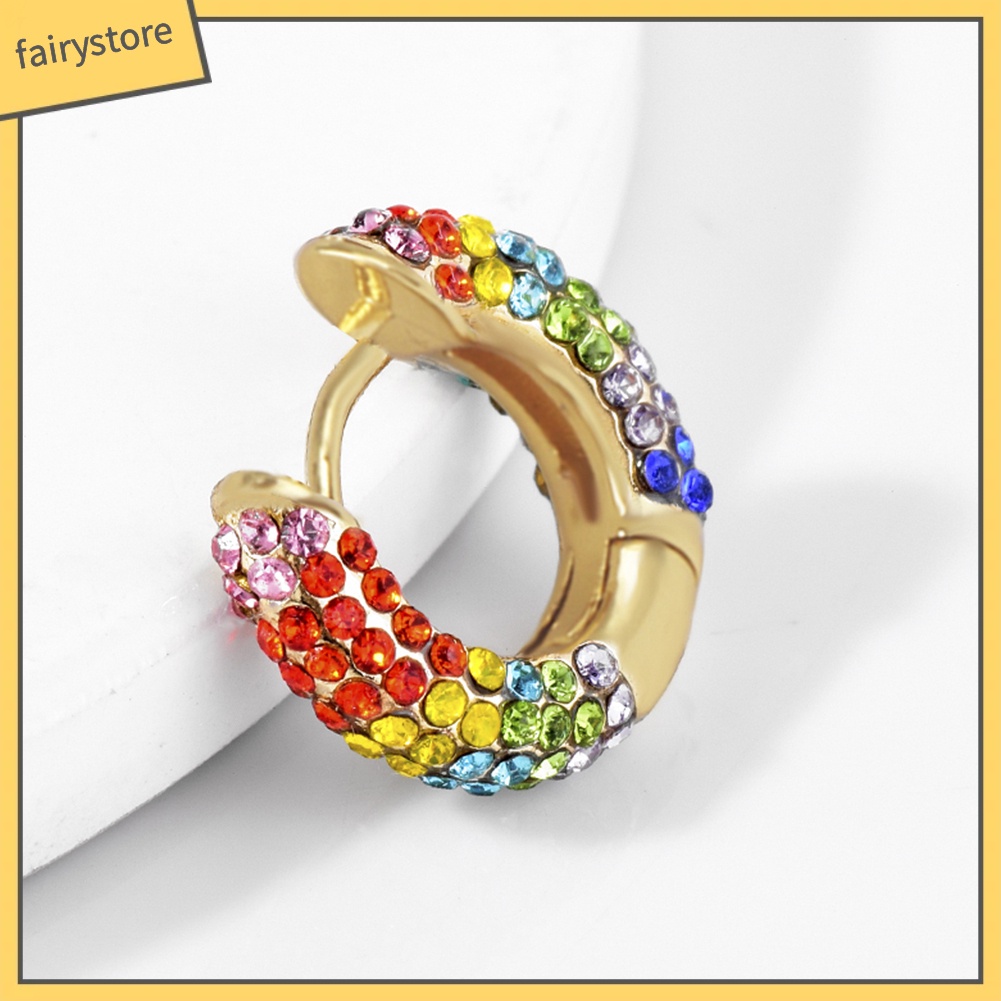 1 Bông Tai Đính Đá Nhiều Màu Thời Trang Dành Cho Nữ