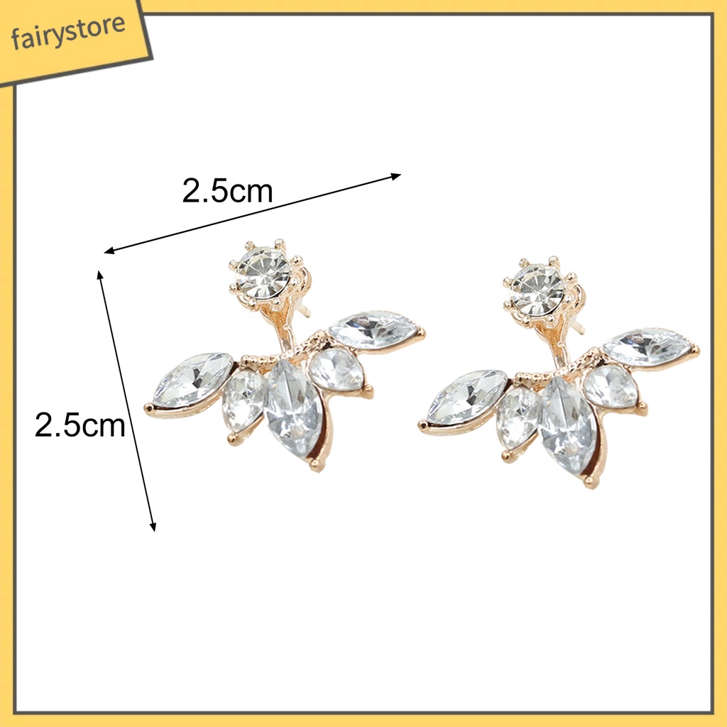 1 Cặp Bông Tai Hợp Kim Hình Hoa Đính Đá Xinh Xắn