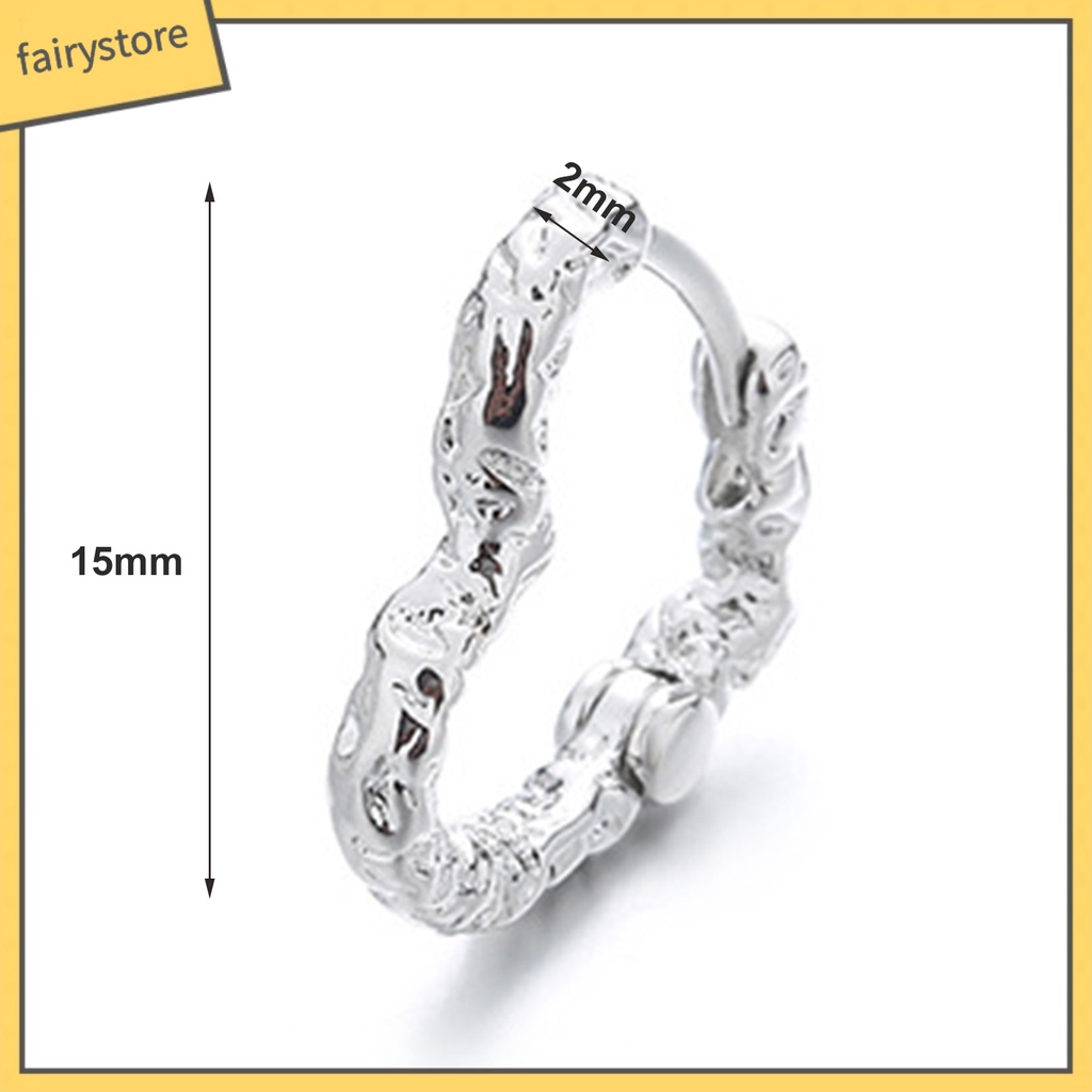 1 Đôi Bông Tai Hình Trái Tim Rỗng Phong Cách Rock Hàn Quốc Dành Cho Nữ