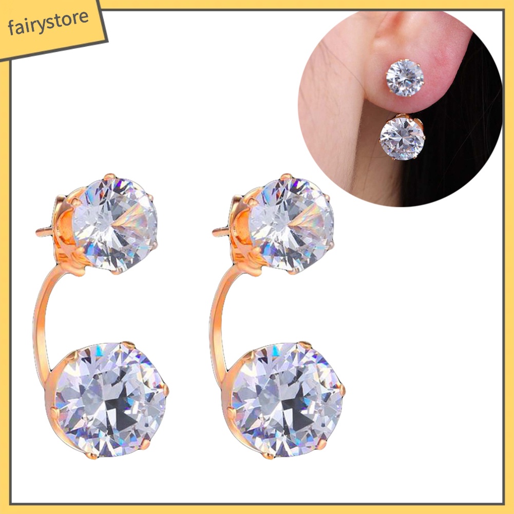 Đôi Khuyên Tai Đính Đá Zirconia Thời Trang Cho Nữ