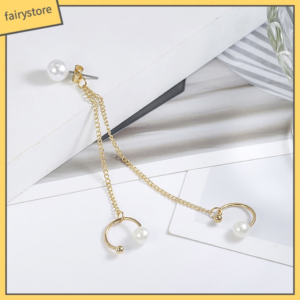 1 Khuyên Vành Tai Chuỗi Đính Ngọc Trai Nhân Tạo Thời Trang