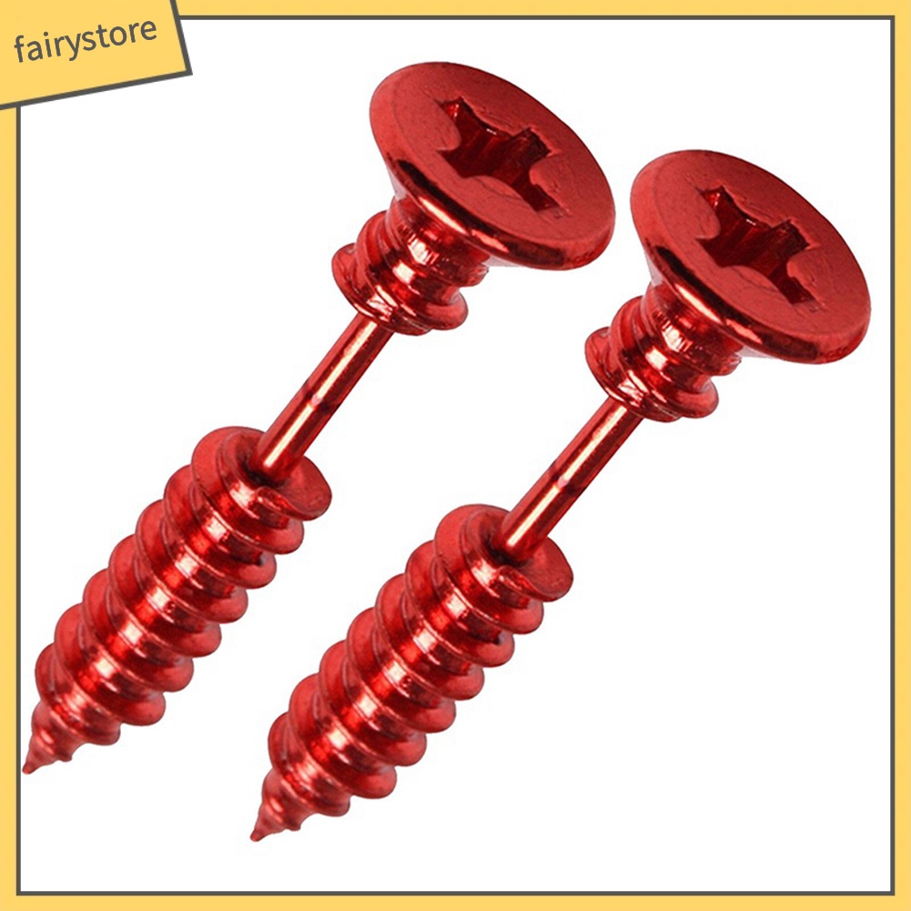 1 Đôi Bông Tai Hình Ốc Vít Bằng Thép Không Gỉ Phong Cách Gothic Thời Trang Unisex