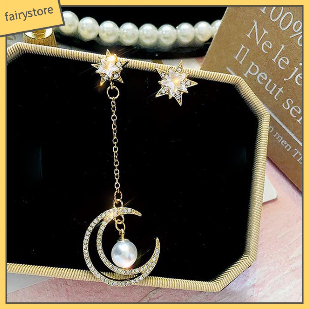 Khuyên Tai Hình Ngôi Sao Và Mặt Trăng Thời Trang Cho Nữ