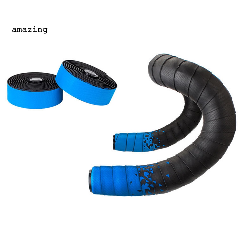 1 Bộ Băng Quấn Tay Lái Xe Đạp Giả Da Co Giãn Họa Tiết Hình Học Màu Gradient