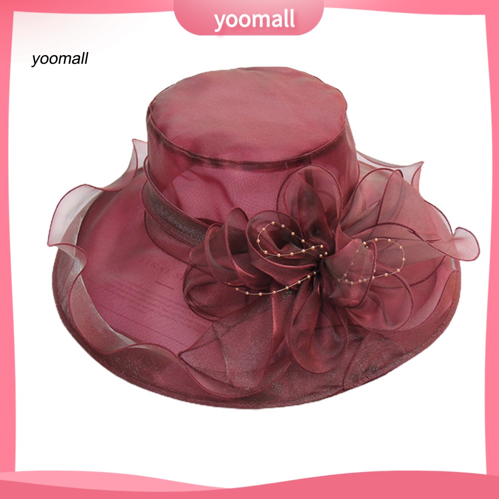 Mũ Chống Nắng Phối Lưới Họa Tiết Hoa Có Thể Gấp Gọn Cho Nữ