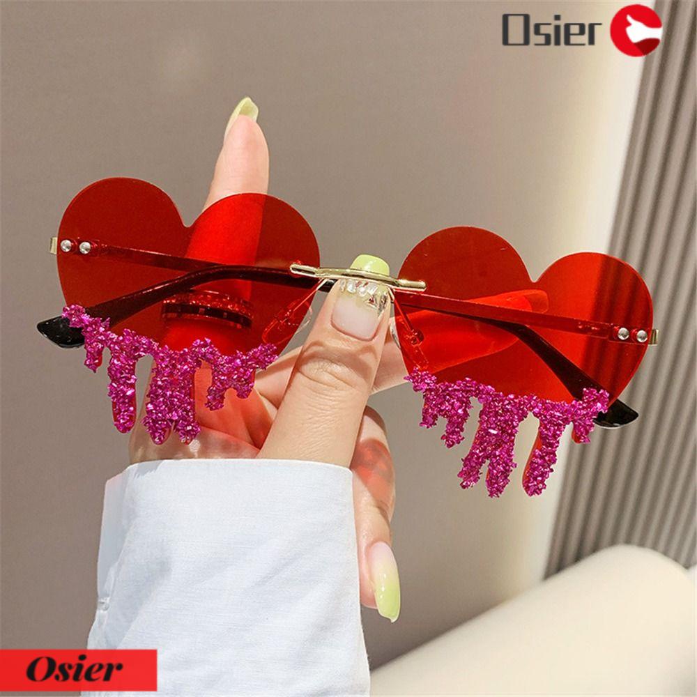 Osier1 Kính Mát Hình Trái Tim Độc Đáo Hóa Trang Halloween Cho Nữ