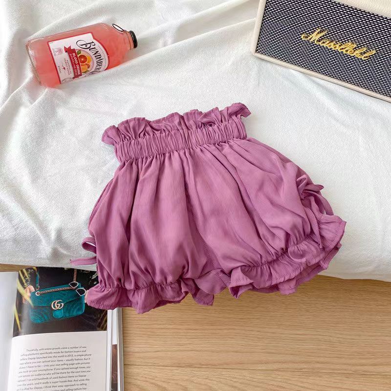 Quần Đùi Mùa Hè Dáng Rộng Họa Tiết Hoa Hợp Thời Trang Cho Bé Gái