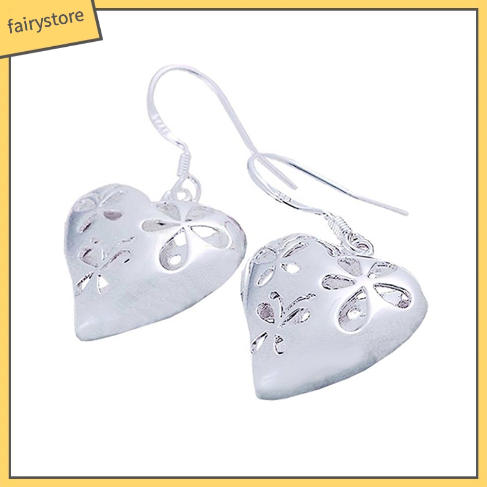 Bông Tai Mạ Bạc Hình Hoa / Bướm / Trái Tim Dễ Thương Thời Trang Cho Nữ